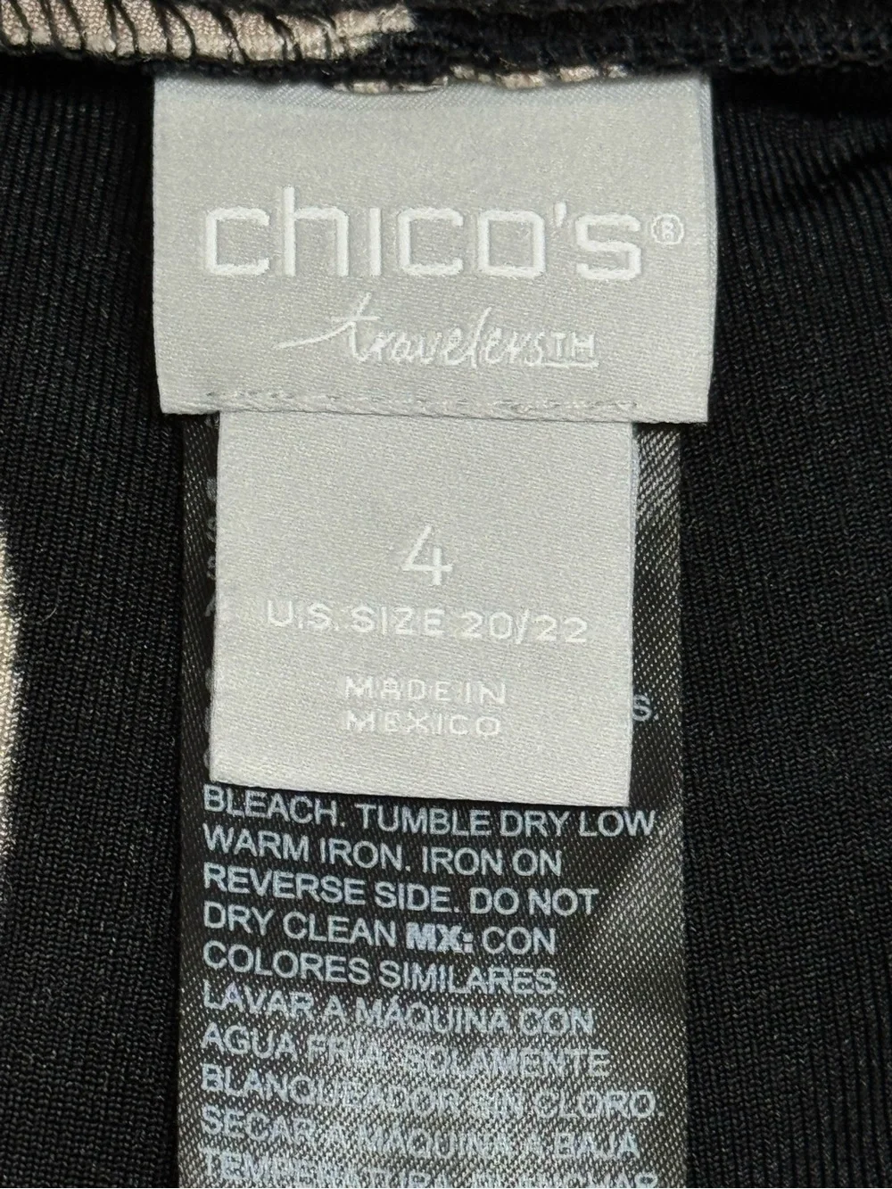 Chicos Travelers Black / Tan Polka Dot Pants 20/22 Size 4 Wide Leg Cropped